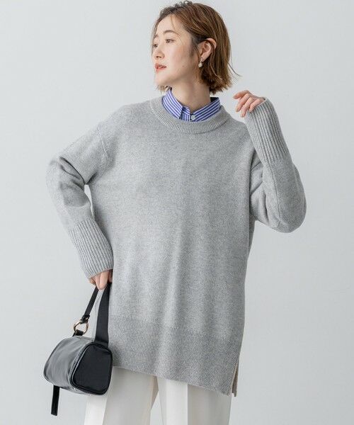 23区/ニジュウサンク 【Oggi11月号掲載/洗える】カシミヤブレンド サイドジップ ニットチュニック ライトグレー系 38 23区/ニジュウサンク 【Oggi11月号掲載/洗える】カシミヤブレンド サイドジップ ニットチュニック ライトグレー系 38