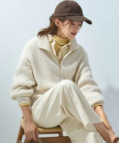 23区 / ニジュウサンク ブルゾン | 【洗える】スパンコールバルキー ダブルジップ ニットブルゾン