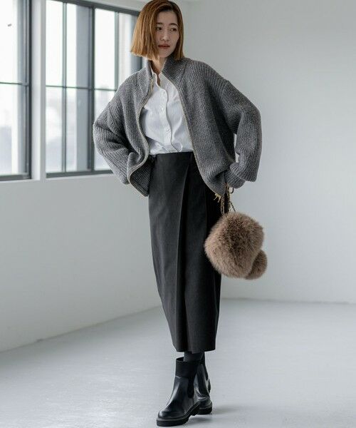 23区 / ニジュウサンク ブルゾン | 【洗える】スパンコールバルキー ダブルジップ ニットブルゾン | 詳細6