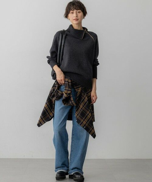 23区 / ニジュウサンク ニット・セーター | ボイルドウールコンビ ジップ タートルニット | 詳細3