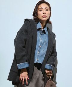 23区 / ニジュウサンク その他アウター | 【洗える】ラクーンブレンドダブルフェイス フーディー ニットカーディガン