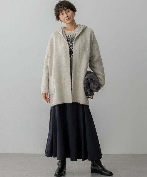 23区 / ニジュウサンク その他アウター | 【洗える】ラクーンブレンドダブルフェイス フーディー ニットカーディガン | 詳細1