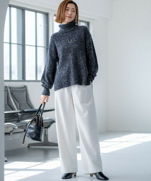 23区 / ニジュウサンク ニット・セーター | 【洗える】ミックスブークレ サイドスリットタートルニット | 詳細12