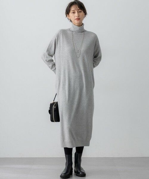 23区 / ニジュウサンク ミニ丈・ひざ丈ワンピース | 【洗える】カシミヤブレンド タートルネック ニットワンピース | 詳細1