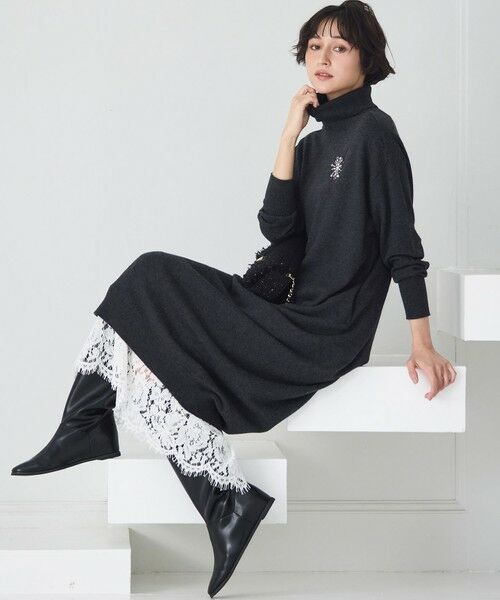 23区 / ニジュウサンク ミニ丈・ひざ丈ワンピース | 【洗える】カシミヤブレンド タートルネック ニットワンピース | 詳細6