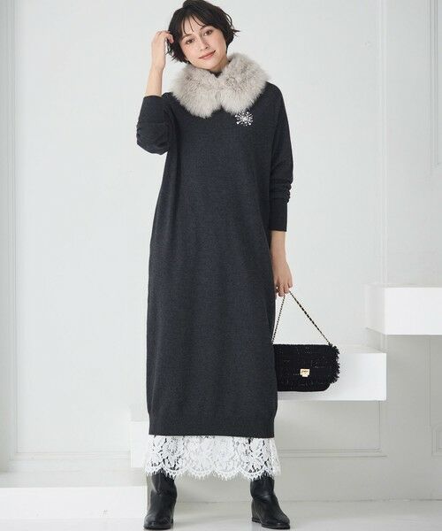 23区 / ニジュウサンク ミニ丈・ひざ丈ワンピース | 【洗える】カシミヤブレンド タートルネック ニットワンピース | 詳細7