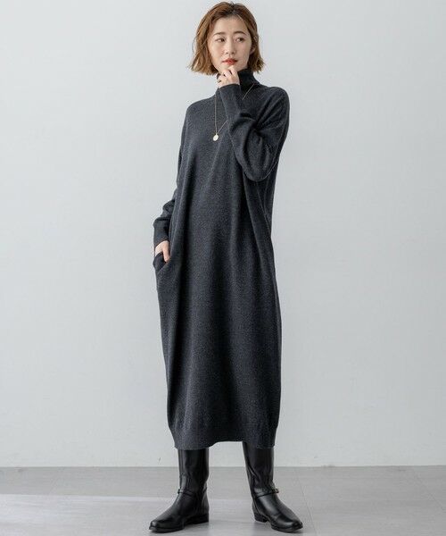 23区 / ニジュウサンク ミニ丈・ひざ丈ワンピース | 【洗える】カシミヤブレンド タートルネック ニットワンピース | 詳細8