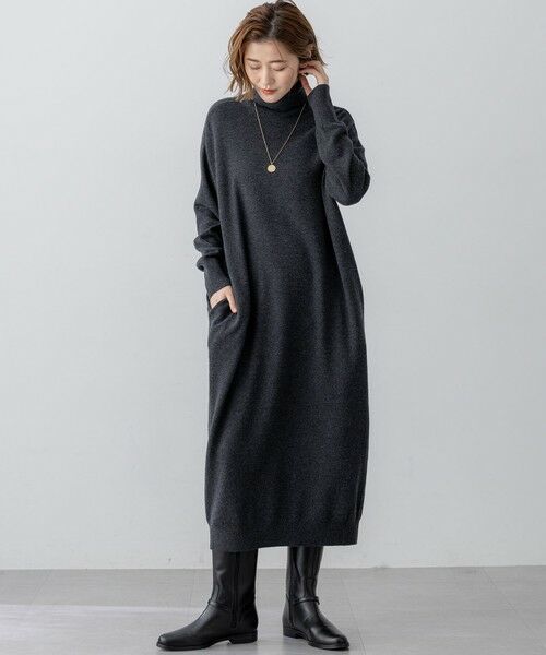 23区 / ニジュウサンク ミニ丈・ひざ丈ワンピース | 【洗える】カシミヤブレンド タートルネック ニットワンピース | 詳細9