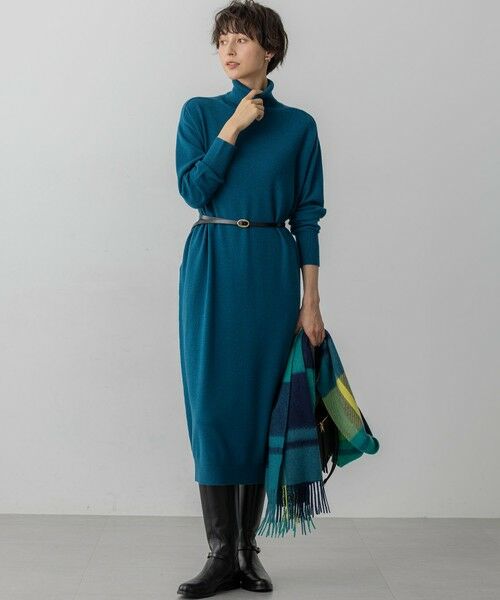 23区 / ニジュウサンク ミニ丈・ひざ丈ワンピース | 【洗える】カシミヤブレンド タートルネック ニットワンピース | 詳細23