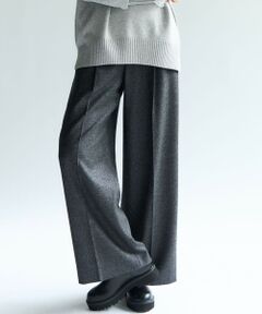 23区 / ニジュウサンク その他パンツ | ラメミックスツイード タック ワイド パンツ