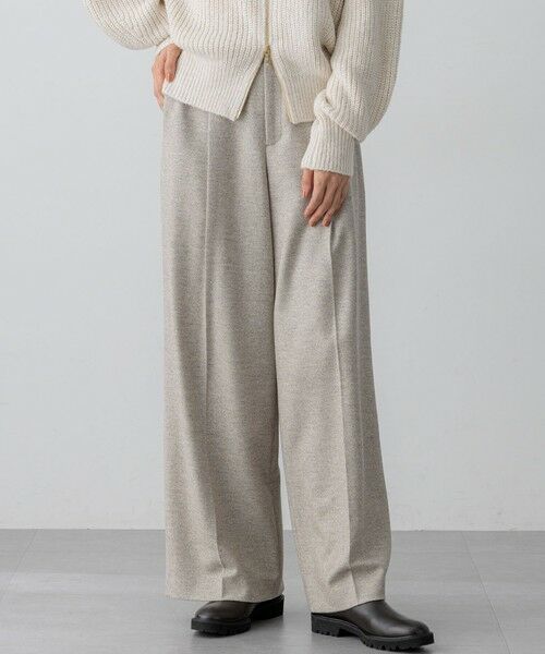 23区 / ニジュウサンク その他パンツ | ラメミックスツイード タック ワイド パンツ(ベージュ系)