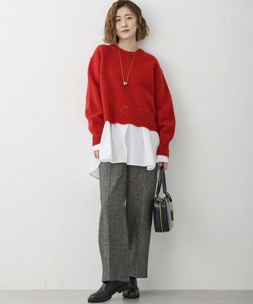 23区 / ニジュウサンク その他パンツ | ループミックスツイード ワイド パンツ | 詳細6