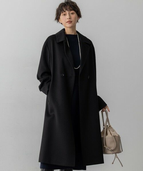 23区/ニジュウサンク COLOMBOカシミヤビーバー ダブルフロント チェスターコート ブラック系 40