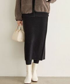 23区 / ニジュウサンク ミニ・ひざ丈スカート | 【SLOW/一部店舗限定】ベロア風ニット スカート
