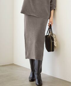 23区 / ニジュウサンク ミニ・ひざ丈スカート | 【SLOW/一部店舗限定】ベロア風ニット スカート