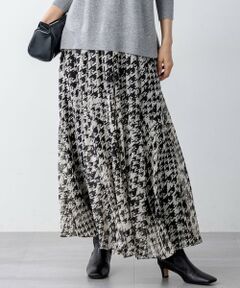 23区 / ニジュウサンク ミニ・ひざ丈スカート | 【洗える】ハウンドトゥースアートプリント ギャザー スカート