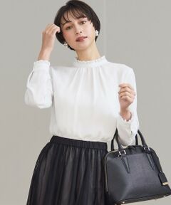 23区 / ニジュウサンク シャツ・ブラウス | 【洗える】バックサテンアムンゼン フリルデザインシャツ