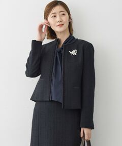 23区 / ニジュウサンク ノーカラージャケット | 【セットアップ対応】ライトシャインツイード ノーカラージャケット