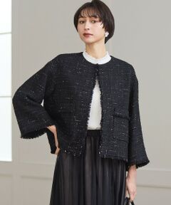 23区 / ニジュウサンク その他アウター | GIOLICAツイード ノーカラー ジャケット