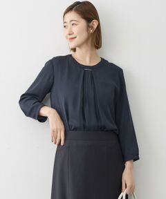 23区 / ニジュウサンク カットソー | 【洗える】シルキーデシン バーアクセント ブラウス