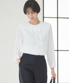 23区 / ニジュウサンク シャツ・ブラウス | 【洗える】ジョーゼットフリル ブラウス