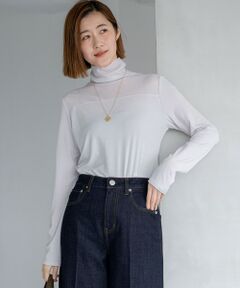 23区 / ニジュウサンク カットソー | 【洗える】チュールフライス シアーハイネック カットソー