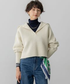 23区 / ニジュウサンク ニット・セーター | 【洗える】ウールカシミヤチャンキー クロップド スキッパーニット