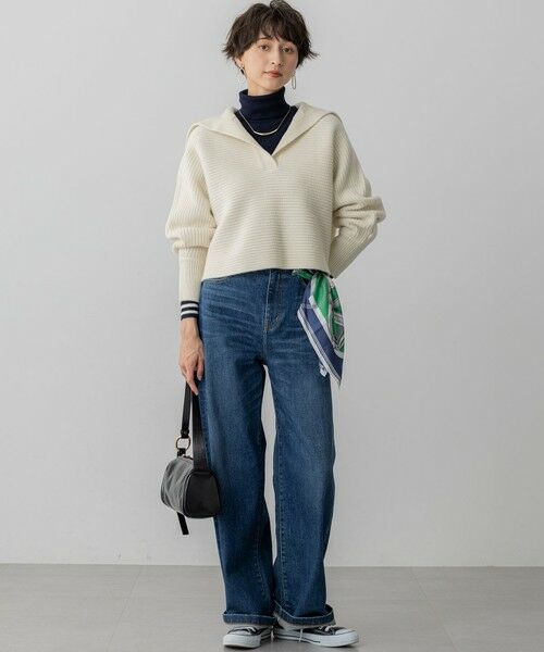 23区 / ニジュウサンク ニット・セーター | 【洗える】ウールカシミヤチャンキー クロップド スキッパーニット | 詳細1