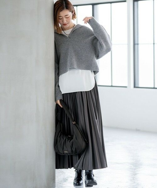 23区 / ニジュウサンク ニット・セーター | 【洗える】ウールカシミヤチャンキー クロップド スキッパーニット | 詳細4