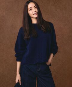 23区 / ニジュウサンク ニット・セーター | 【滝沢眞規子さん着用/洗える】レーシーヘムデザイン パフスリーブ ニット