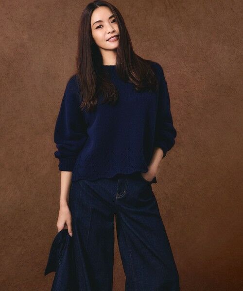 23区 / ニジュウサンク ニット・セーター | 【滝沢眞規子さん着用/洗える】レーシーヘムデザイン パフスリーブ ニット | 詳細15