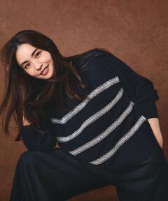 23区 / ニジュウサンク ニット・セーター | 【WEB&一部店舗限定/滝沢眞規子さん着用】ビジューボーダー ニット