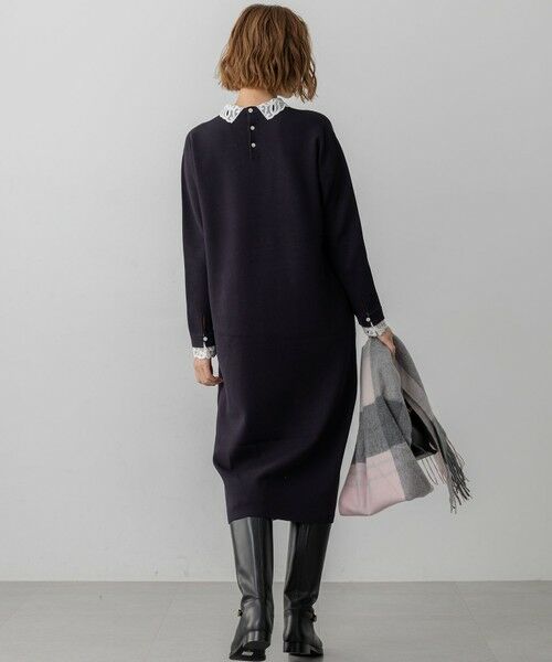 23区 / ニジュウサンク ミニ丈・ひざ丈ワンピース | 【洗える/吊り干しOK】ヴィスコースストレッチ レース襟 ワンピース | 詳細5