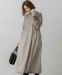 23区 / ニジュウサンク ロング・マキシ丈ワンピース | 【洗える】ギャザーコンビ ニットワンピース