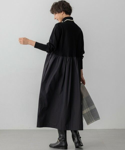 23区 / ニジュウサンク ロング・マキシ丈ワンピース | 【洗える】ギャザーコンビ ニットワンピース | 詳細3