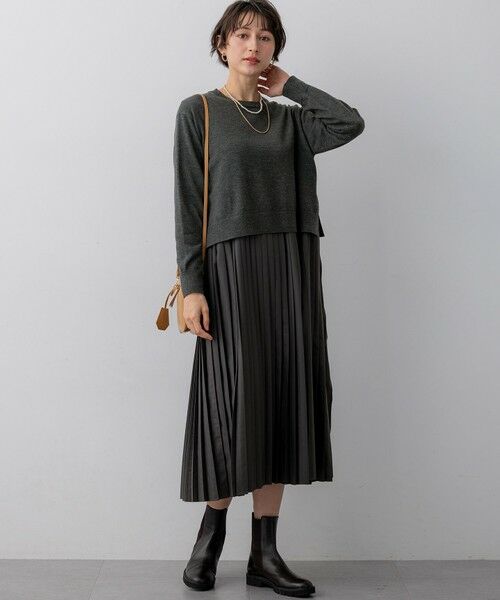 23区 / ニジュウサンク ロング・マキシ丈ワンピース | ニットセットアップ プリーツコンビ ワンピース | 詳細21