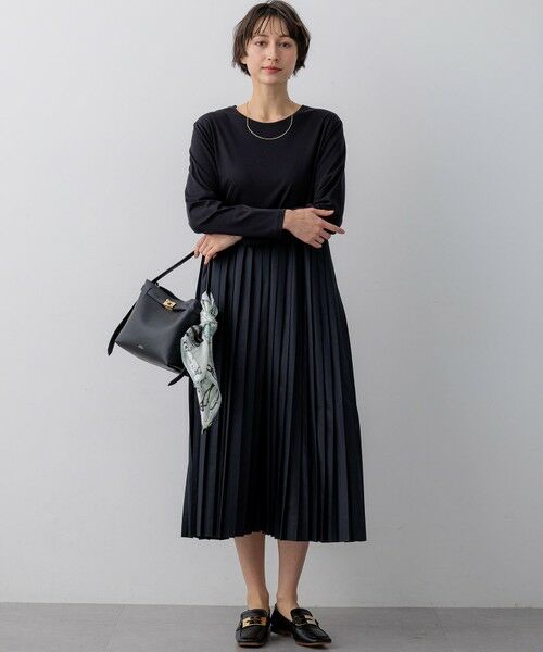 23区 / ニジュウサンク ロング・マキシ丈ワンピース | ニットセットアップ プリーツコンビ ワンピース | 詳細26