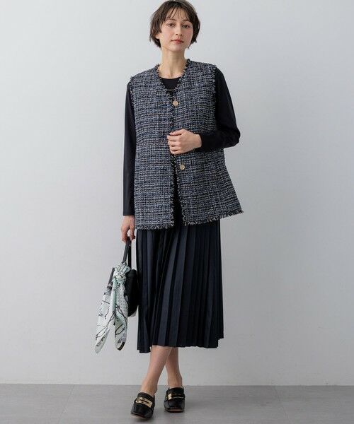 23区 / ニジュウサンク ロング・マキシ丈ワンピース | ニットセットアップ プリーツコンビ ワンピース | 詳細27