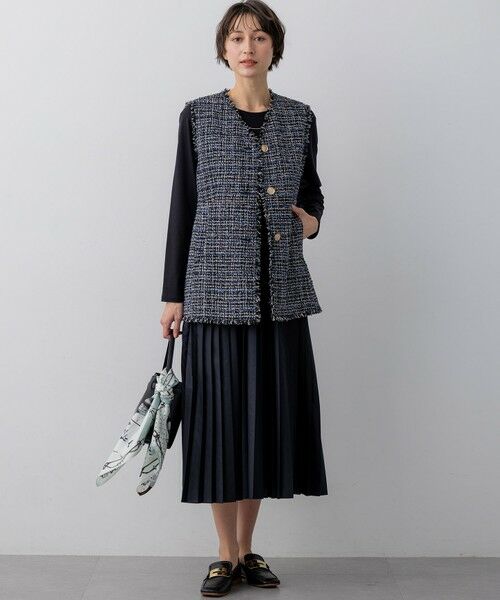 23区 / ニジュウサンク ロング・マキシ丈ワンピース | ニットセットアップ プリーツコンビ ワンピース | 詳細28