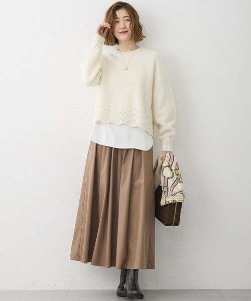 23区 / ニジュウサンク ミニ・ひざ丈スカート | 【撥水加工/洗える】ブライトタフタ タック スカート | 詳細6