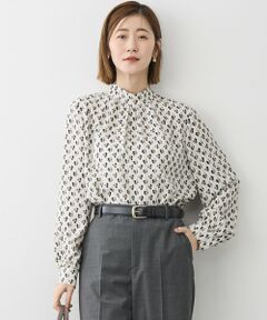 23区 / ニジュウサンク シャツ・ブラウス | モダンアートプリントギャザーブラウス