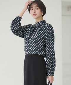 23区 / ニジュウサンク シャツ・ブラウス | モダンアートプリントギャザーブラウス