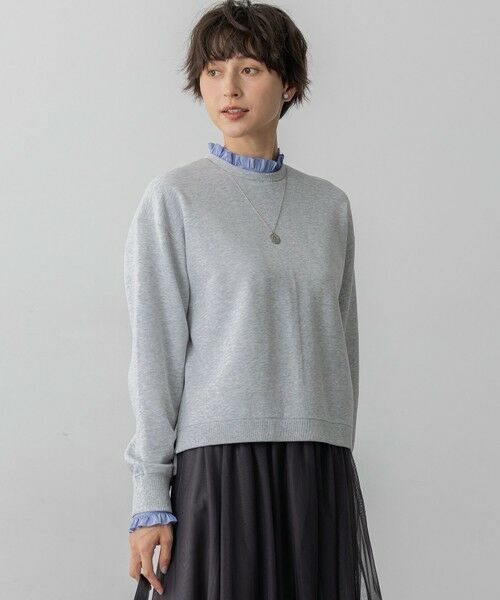 23区 / ニジュウサンク スウェット | 【WEB＆一部店舗限定】クリアコットンテリー ストライプフリル スウェット（ライトグレー系）