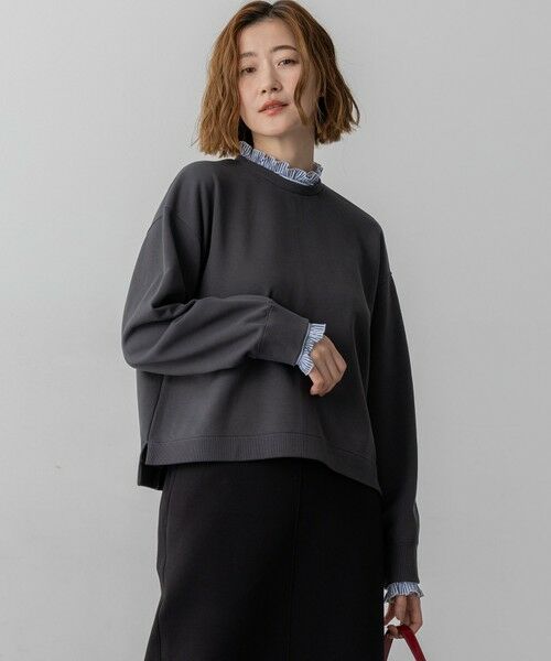 23区 / ニジュウサンク スウェット | 【WEB＆一部店舗限定】クリアコットンテリー ストライプフリル スウェット（グレー系）