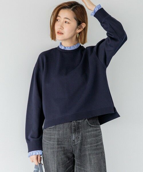 23区 / ニジュウサンク スウェット | 【WEB＆一部店舗限定】クリアコットンテリー ストライプフリル スウェット（ネイビー系）