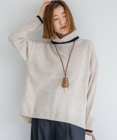 23区 / ニジュウサンク ニット・セーター | 【洗える】ウールカシミヤ コンビカラー オフタートル ニット