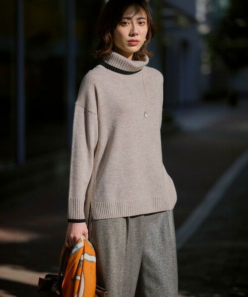 23区 / ニジュウサンク ニット・セーター | 【FUDGE掲載/洗える】ウールカシミヤ コンビカラー オフタートル ニット | 詳細9