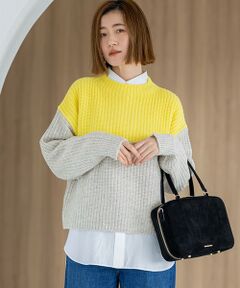 23区 / ニジュウサンク ニット・セーター | 【洗える】ウールカシミヤ カラーブロック バルキー ニット