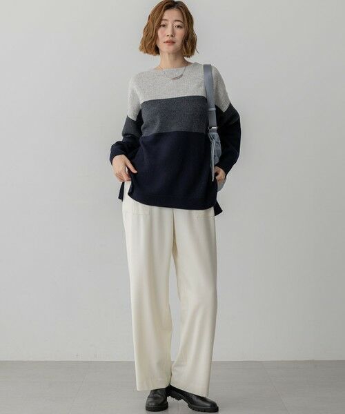 23区 / ニジュウサンク ニット・セーター | 【洗える】ウールカシミヤ カラーブロック チュニック ニット | 詳細3