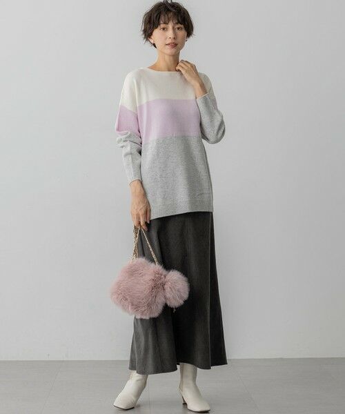 23区 / ニジュウサンク ニット・セーター | 【洗える】ウールカシミヤ カラーブロック チュニック ニット | 詳細5